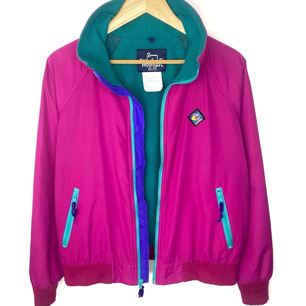 Vintage Woolrich Women’s Sigmet Gear Fleece Lined Magenta Jacket Made In USA L